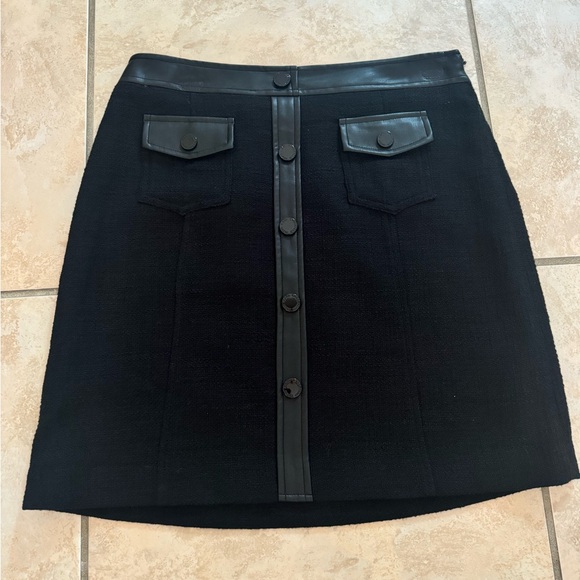 Karl Lagerfeld Tweed and Leather Skirt! NEW WITH TAGS!! - Picture 1 of 6
